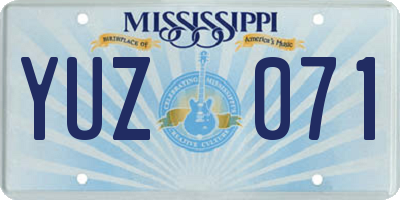MS license plate YUZ071