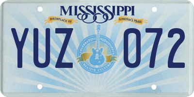 MS license plate YUZ072