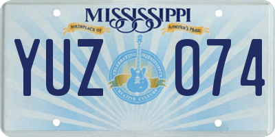 MS license plate YUZ074