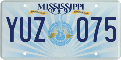 MS license plate YUZ075