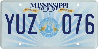 MS license plate YUZ076