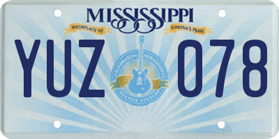 MS license plate YUZ078