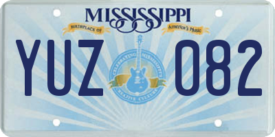 MS license plate YUZ082