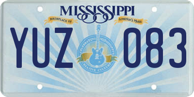 MS license plate YUZ083