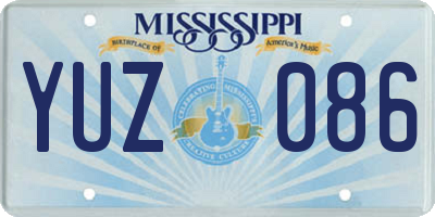 MS license plate YUZ086