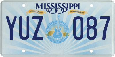 MS license plate YUZ087