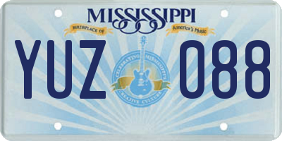 MS license plate YUZ088