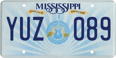 MS license plate YUZ089