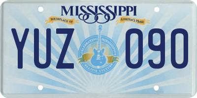 MS license plate YUZ090