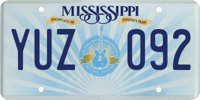 MS license plate YUZ092