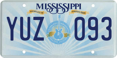 MS license plate YUZ093