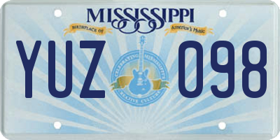 MS license plate YUZ098
