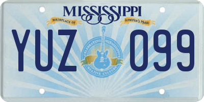 MS license plate YUZ099