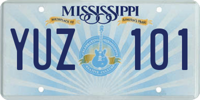 MS license plate YUZ101