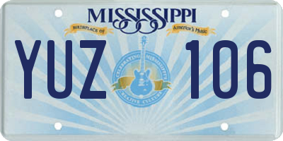 MS license plate YUZ106