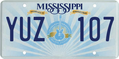 MS license plate YUZ107