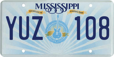 MS license plate YUZ108