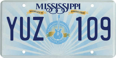 MS license plate YUZ109