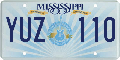 MS license plate YUZ110