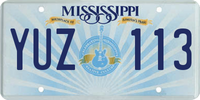 MS license plate YUZ113