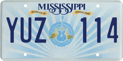 MS license plate YUZ114