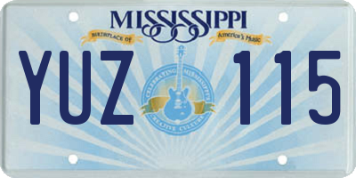 MS license plate YUZ115