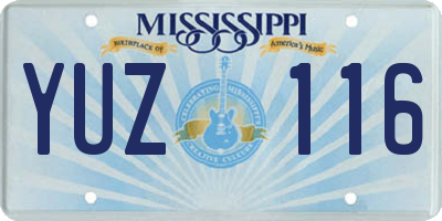 MS license plate YUZ116