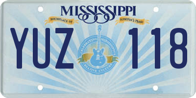 MS license plate YUZ118