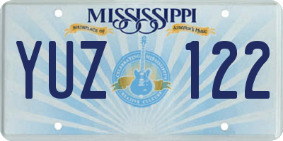 MS license plate YUZ122