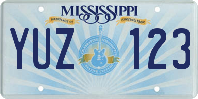MS license plate YUZ123