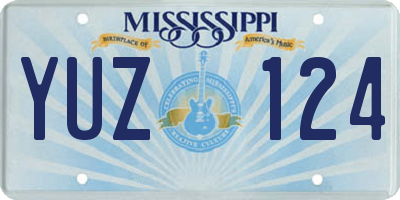 MS license plate YUZ124