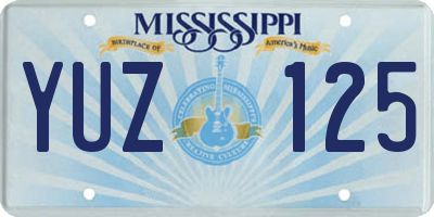 MS license plate YUZ125