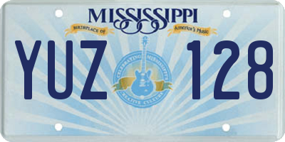 MS license plate YUZ128
