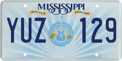 MS license plate YUZ129