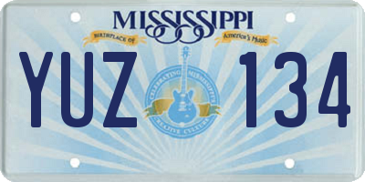 MS license plate YUZ134