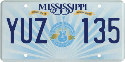 MS license plate YUZ135