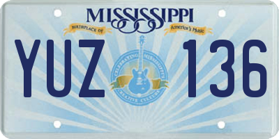 MS license plate YUZ136