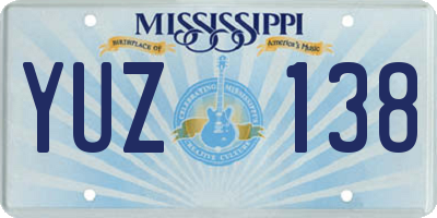 MS license plate YUZ138