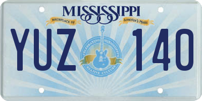 MS license plate YUZ140