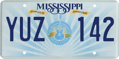 MS license plate YUZ142