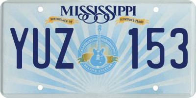 MS license plate YUZ153