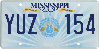 MS license plate YUZ154