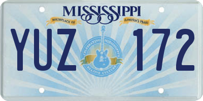 MS license plate YUZ172