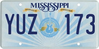 MS license plate YUZ173