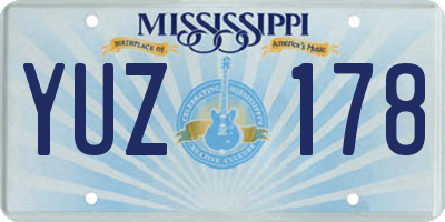 MS license plate YUZ178