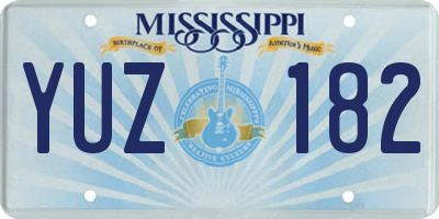 MS license plate YUZ182