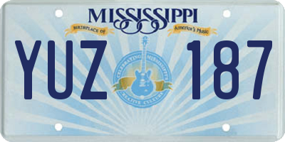 MS license plate YUZ187