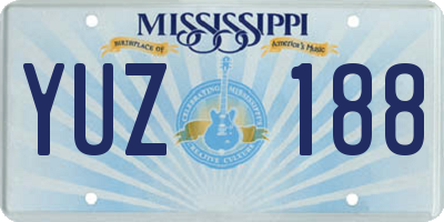 MS license plate YUZ188