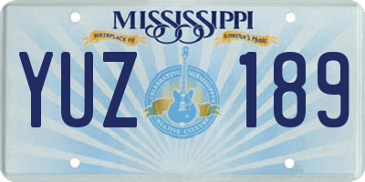MS license plate YUZ189