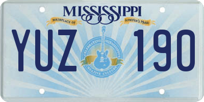 MS license plate YUZ190